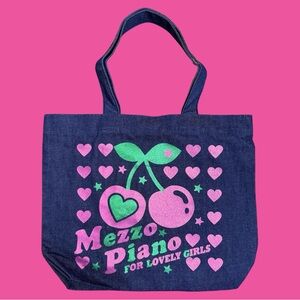 Mezzo Piano denim cherry tote bag